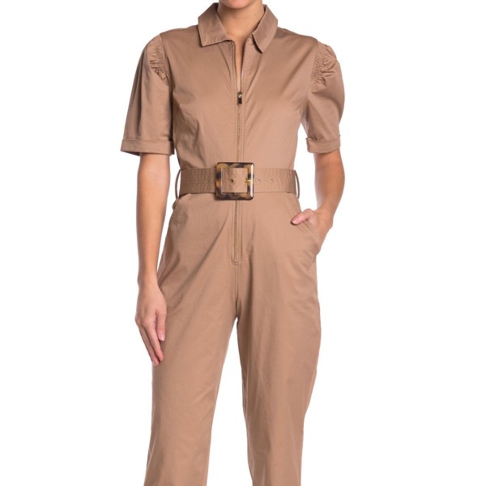 WeWoreWhat Belted Jumpsuit in Tan